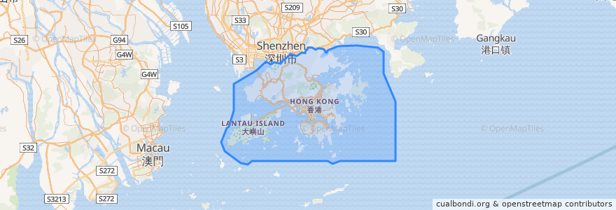Mapa de ubicacion de 香港.