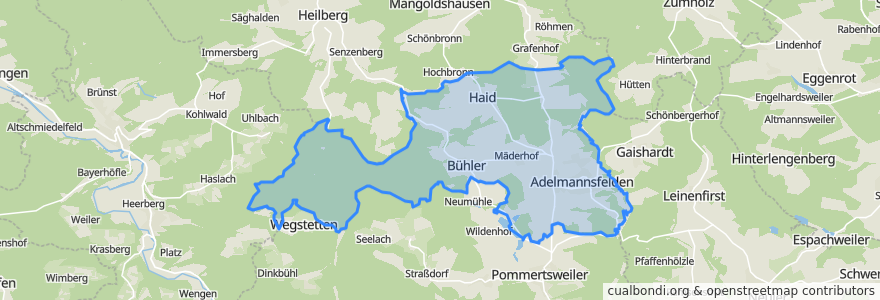 Mapa de ubicacion de Adelmannsfelden.