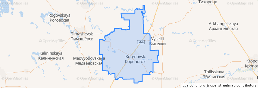 Mapa de ubicacion de Korenovsky District.