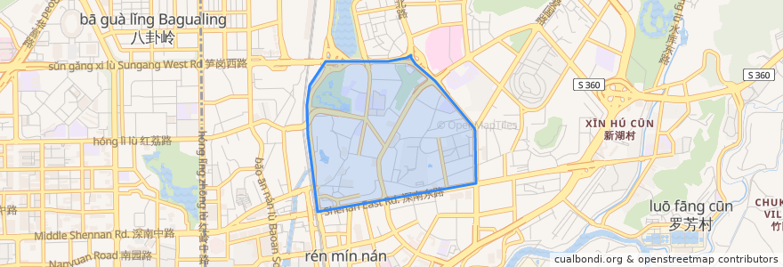 Mapa de ubicacion de Dongmen Sub-district.