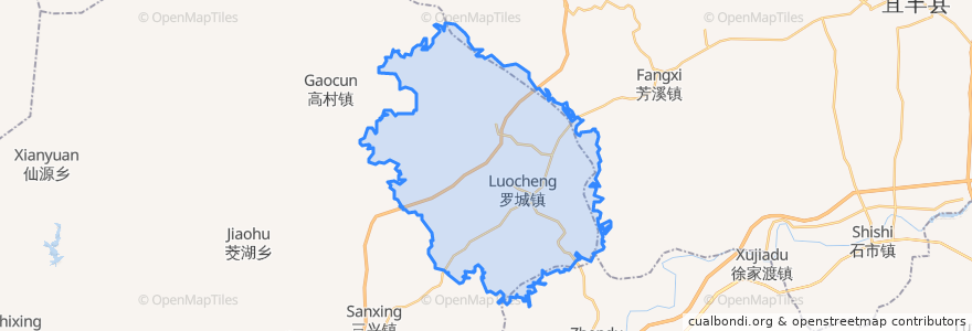 Mapa de ubicacion de Luocheng.