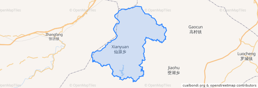 Mapa de ubicacion de Xianyuan.