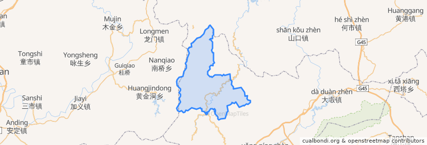 Mapa de ubicacion de Qiping.