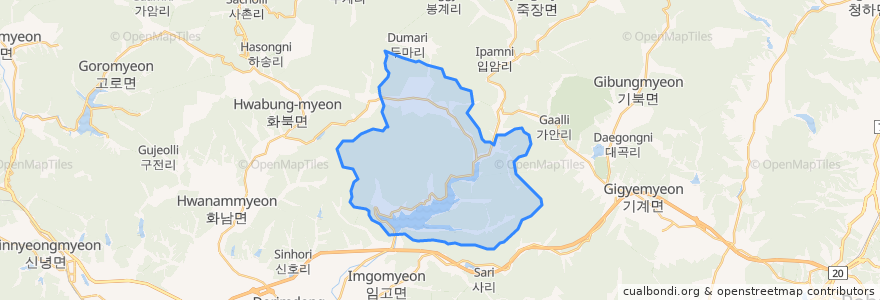Mapa de ubicacion de Jayang-myeon.