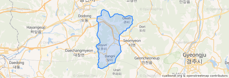 Mapa de ubicacion de Bugan-myeon.