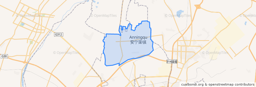 Mapa de ubicacion de 安宁渠镇.