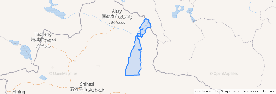 Mapa de ubicacion de 吐尔洪乡 تۇرعىن اۋىلى.