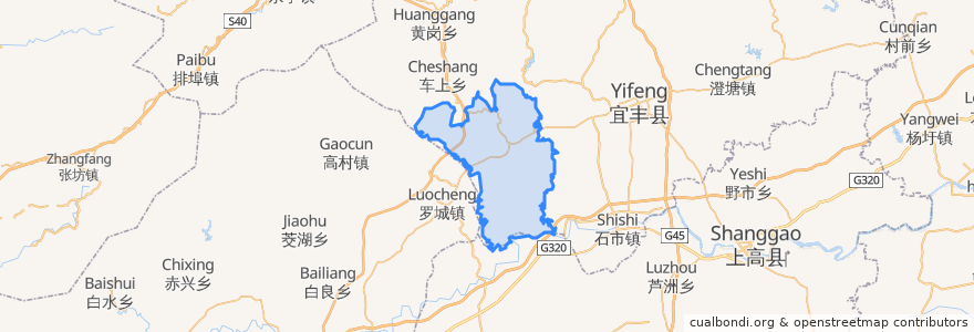 Mapa de ubicacion de Fangxi.