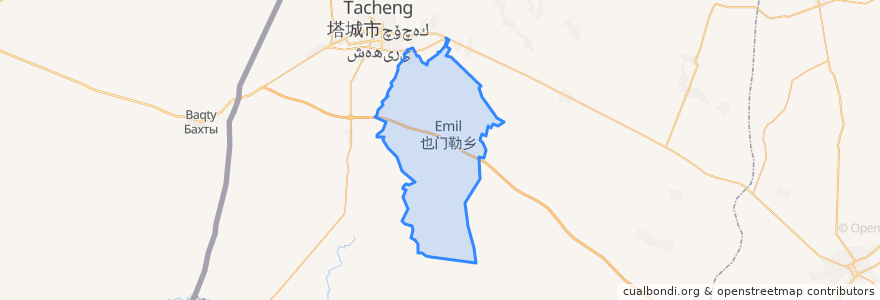 Mapa de ubicacion de Emil Township.