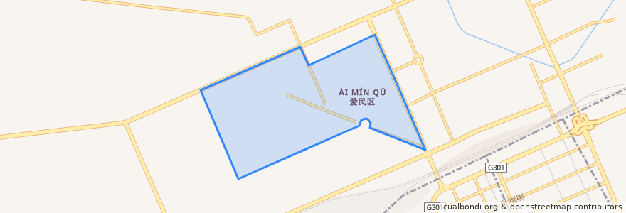 Mapa de ubicacion de 向阳街道.