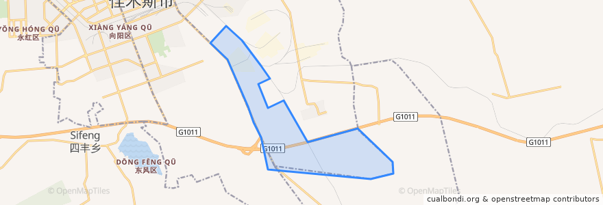 Mapa de ubicacion de 东风区农垦.