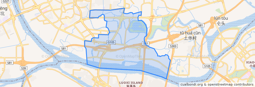 Mapa de ubicacion de 南洲街道.