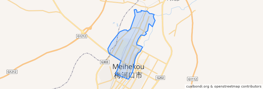 Mapa de ubicacion de Jiefang Subdistrict.