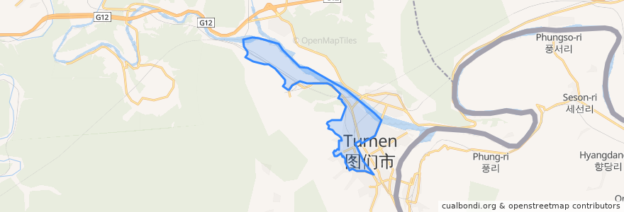 Mapa de ubicacion de Yuegong Subdistrict.