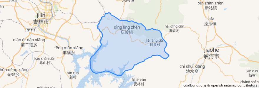 Mapa de ubicacion de Qingling.