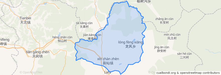 Mapa de ubicacion de Xinzhan.