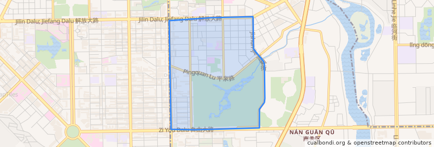 Mapa de ubicacion de Shuguang Subdistrict.