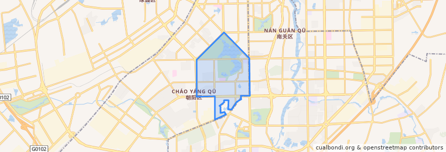 Mapa de ubicacion de Nanhu Subdistrict.