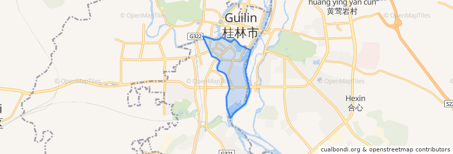 Mapa de ubicacion de Xiangshan Subdistrict.