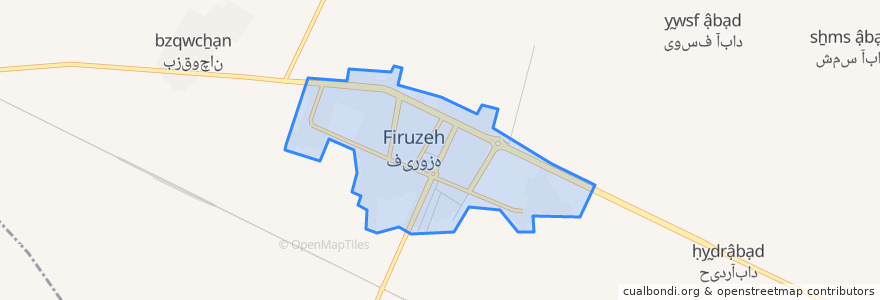 Mapa de ubicacion de Firoozeh.