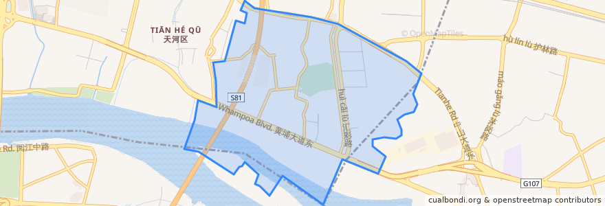 Mapa de ubicacion de Qianjin Subdistrict.