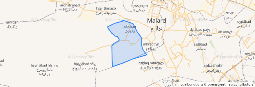Mapa de ubicacion de Malard-e Jonubi RD.
