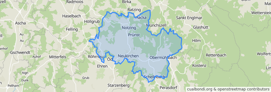 Mapa de ubicacion de Neukirchen.