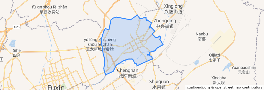 Mapa de ubicacion de Chengqu Subdistrict.