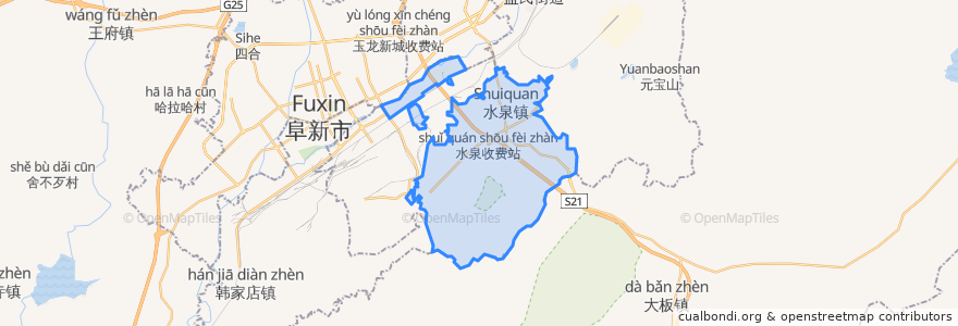 Mapa de ubicacion de Shuiquan.