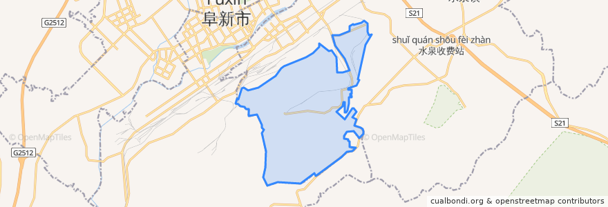 Mapa de ubicacion de Sunjiawan Subdistrict.