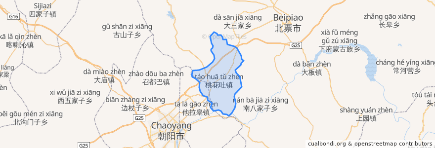 Mapa de ubicacion de Taohuatu.