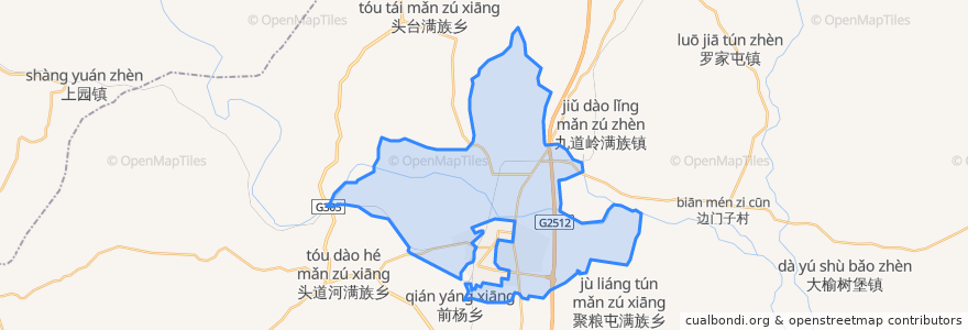 Mapa de ubicacion de Chengguan Subdistrict.