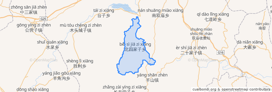 Mapa de ubicacion de Beisijiazi.