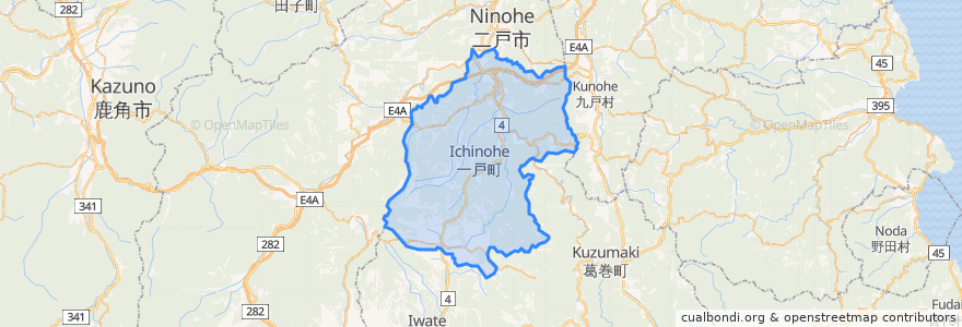 Mapa de ubicacion de Ichinohe.