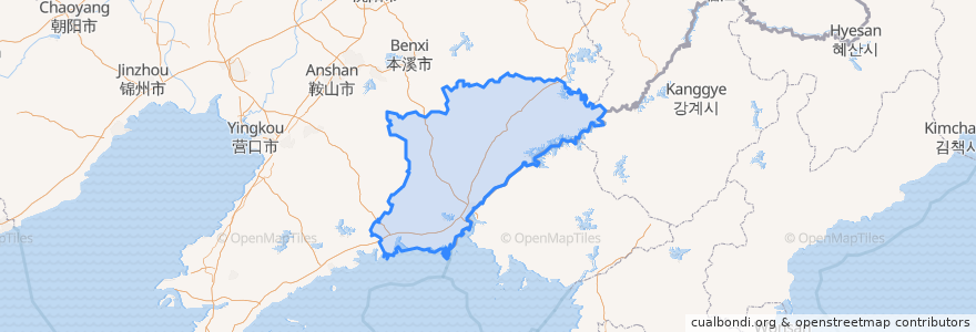 Mapa de ubicacion de Dandong City.