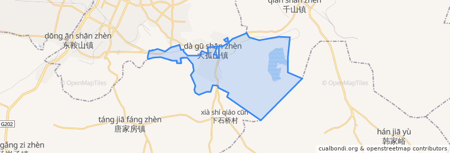 Mapa de ubicacion de Dagushan Subdistrict.
