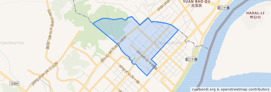 Mapa de ubicacion de Zhanqian Subdistrict.