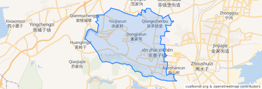 Mapa de ubicacion de Xinzhaizi Subdistrict.