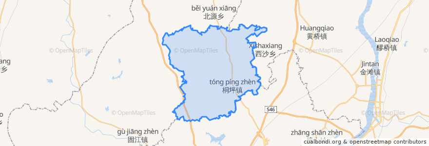 Mapa de ubicacion de 桐坪镇.