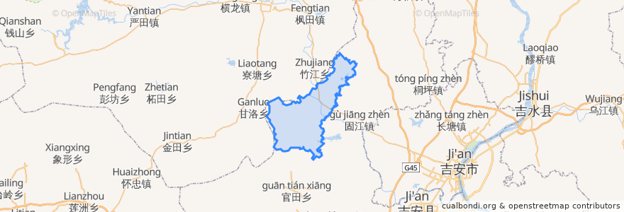Mapa de ubicacion de 浬田镇.