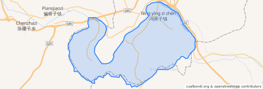 Mapa de ubicacion de Fengyingzi.