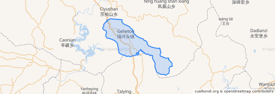 Mapa de ubicacion de 隔河头镇.