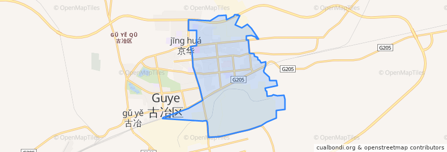 Mapa de ubicacion de Tangjiazhuang Subdistrict.