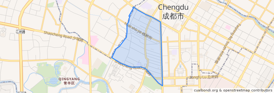 Mapa de ubicacion de 少城街道.