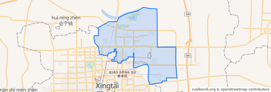 Mapa de ubicacion de Yurangqiao Subdistrict.