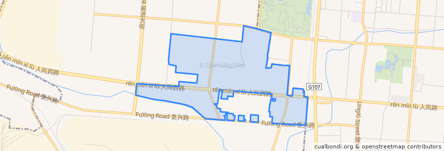 Mapa de ubicacion de Shengliqiao Subdistrict.
