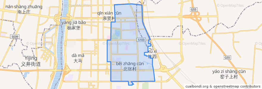 Mapa de ubicacion de Wucheng Subdistrict.