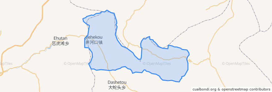 Mapa de ubicacion de Jiehekou.