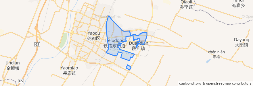 Mapa de ubicacion de Tieludong Subdistrict.