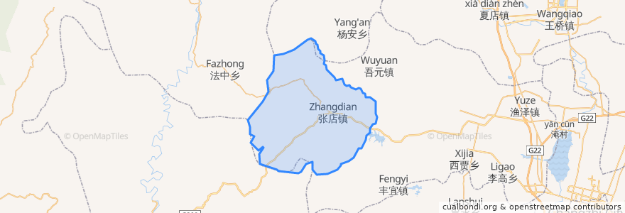 Mapa de ubicacion de Zhangdian.